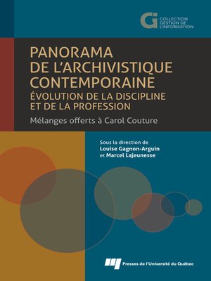 cover image of Panorama de l'archivistique contemporaine